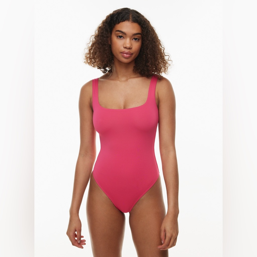 Babaton Contour Squareneck Bodysuit, XS, Eros Pink